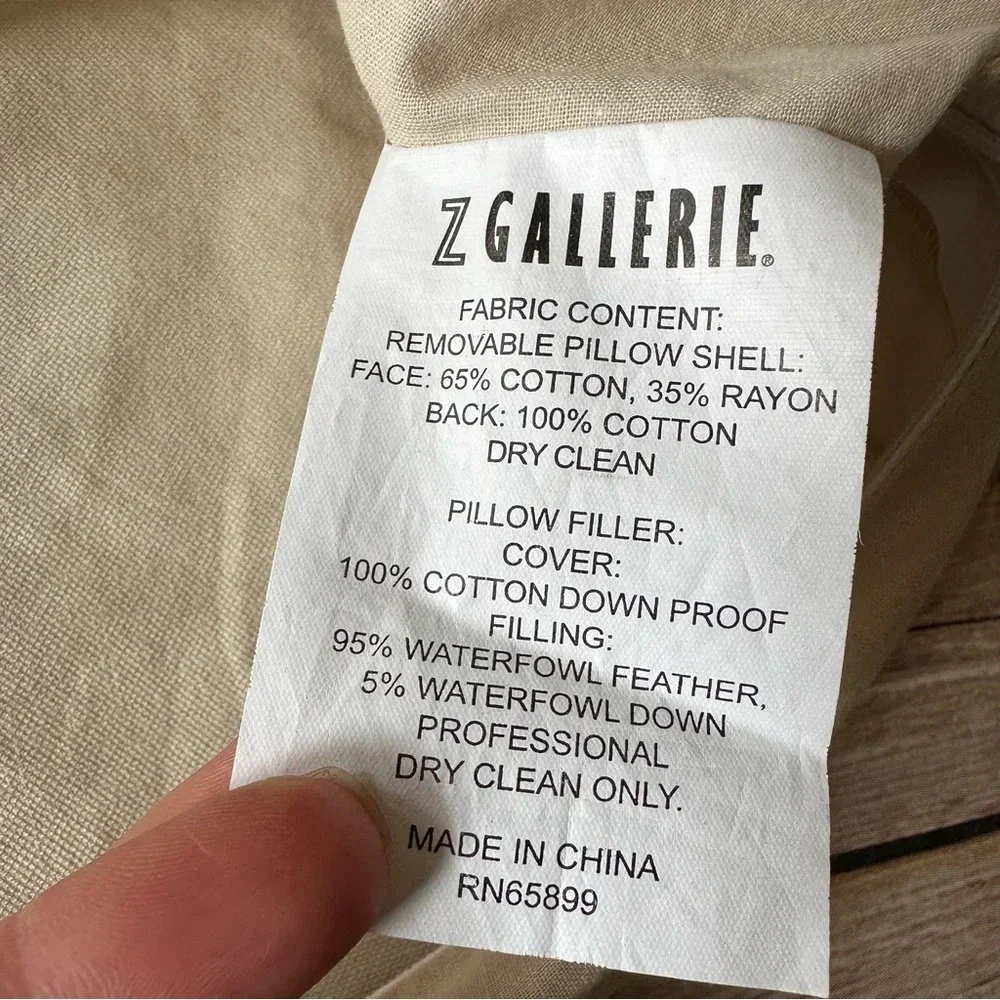 Z Gallerie Velvet Two Shams Pillow Cases Ivory